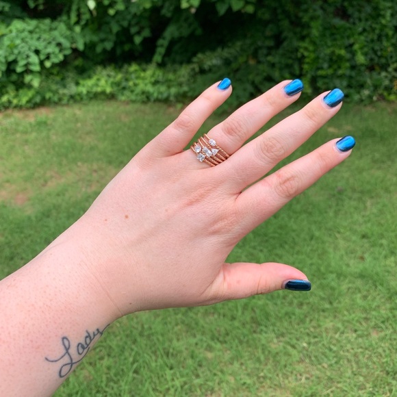 5-band Rhinestone Shape Rings - Picture 2 of 16